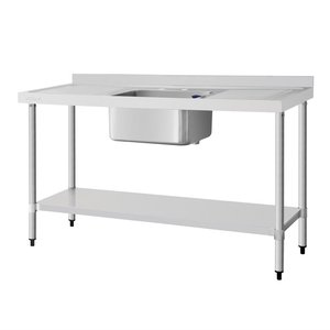 Vogue Single Sink with Double Drainer 1500mm Vogue Single Sink with Double Drainer 1500mm