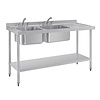 Vogue Double Sink Right Hand Drainer 1500mm Vogue Double Sink Right Hand Drainer 1500mm