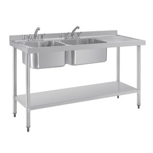 Vogue Double Sink Right Hand Drainer 1500mm Vogue Double Sink Right Hand Drainer 1500mm