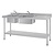 Vogue Double Sink Right Hand Drainer 1500mm