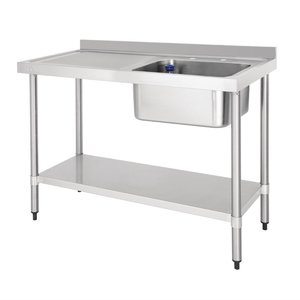 Vogue Single Sink Left Hand Drainer 1200mm Vogue Single Sink Left Hand Drainer 1200mm