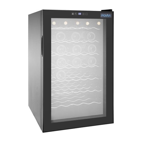 Polar Refrigeration  Chłodziarka na wino nablatowa 1-drzwiowa na 44 butelek od 5°C do 18°C, drzwi uchylne, czarna Polar Refrigeration  Chłodziarka na wino nablatowa 1-drzwiowa na 44 butelek od 5°C do 18°C, drzwi uchylne, czarna