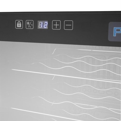 Polar Refrigeration Chłodziarka na wino nablatowa 1-drzwiowa na 28 butelek od 5°C do 18°C, drzwi uchylne, czarna Polar Refrigeration Chłodziarka na wino nablatowa 1-drzwiowa na 28 butelek od 5°C do 18°C, drzwi uchylne, czarna