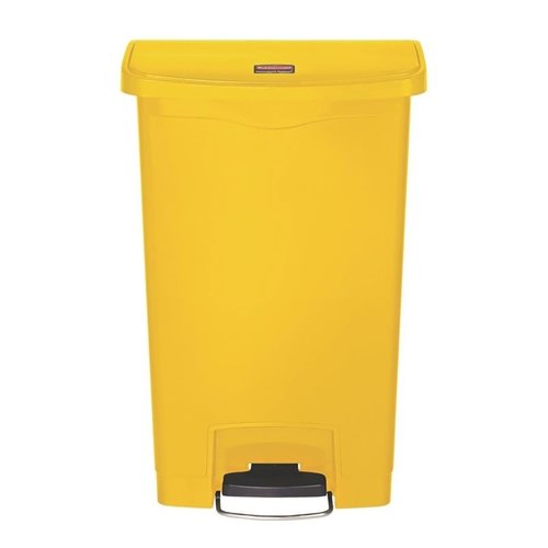 Rubbermaid Slim Jim Front Step-On Pedal Bin Yellow 50Ltr
