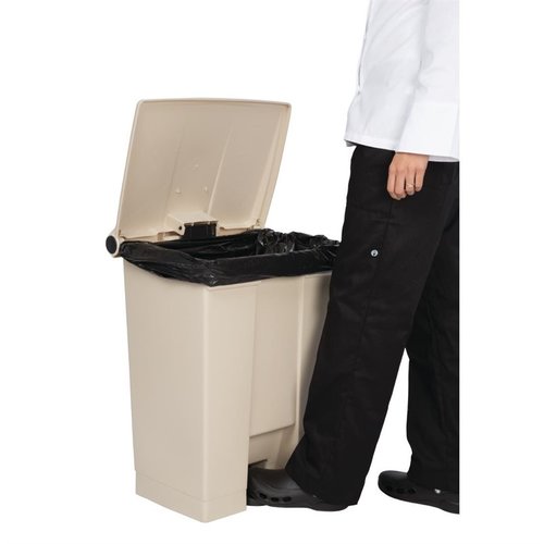 Rubbermaid Step On Pedal Bin Beige 68Ltr