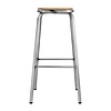 Bolero Galvanised Steel High Stools with Wooden Seatpad (Pack of 4)
