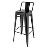 Bolero Wysoki stalowy stołek Bistro (h)940mm, (4 szt.), czarny