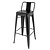Bolero Wysoki stalowy stołek Bistro (h)940mm, (4 szt.), czarny