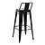 Bolero Wysoki stalowy stołek Bistro (h)940mm, (4 szt.), czarny