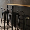 Bolero Bistro Steel High Stool With Backrest Black (Pack of 4)