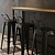 Bolero Wysoki stalowy stołek Bistro (h)940mm, (4 szt.), czarny