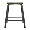Bolero Cantina Low Stools with Wooden Seat Pad Metallic Grey (Pack of 4)