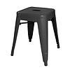 Bolero Niski taboret Bistro stalowy, (h)460mm, (4 szt.), czarny
