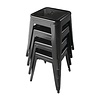Bolero Niski taboret Bistro stalowy, (h)460mm, (4 szt.), czarny