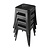 Bolero Niski taboret Bistro stalowy, (h)460mm, (4 szt.), czarny