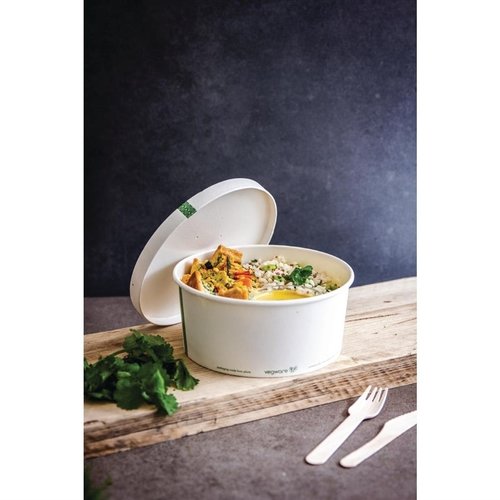Vegware 185-Series Compostable Bon Appetit Wide PLA-lined Paper Food Bowls 48oz (Pack of 300) Vegware 185-Series Compostable Bon Appetit Wide PLA-lined Paper Food Bowls 48oz (Pack of 300)