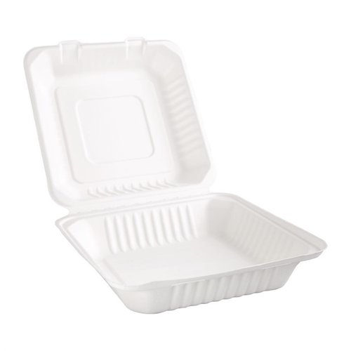 Fiesta Green Fiesta Compostable Bagasse Hinged Food Containers 236mm (Pack of 200) Fiesta Green Fiesta Compostable Bagasse Hinged Food Containers 236mm (Pack of 200)