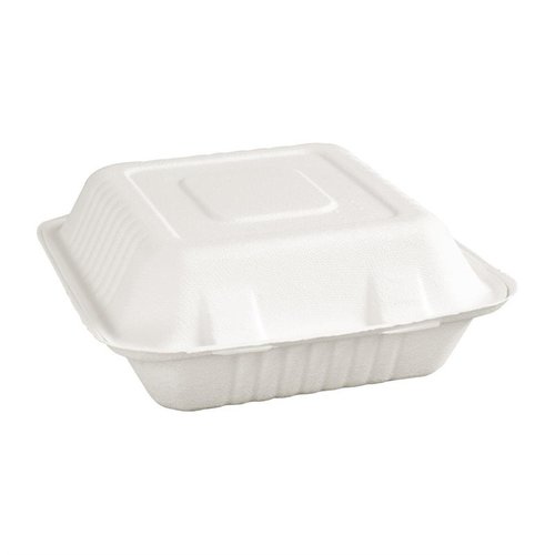 Fiesta Green Fiesta Compostable Bagasse Hinged 3-Compartment Food Containers 201mm (Pack of 200)