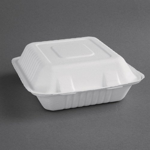 Fiesta Green Fiesta Compostable Bagasse Hinged Food Containers 223mm (Pack of 200) Fiesta Green Fiesta Compostable Bagasse Hinged Food Containers 223mm (Pack of 200)