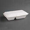 Fiesta Green Fiesta Compostable Bagasse Hinged 2-Compartment Food Containers 253mm (Pack of 200)