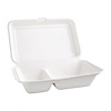 Fiesta Green Fiesta Compostable Bagasse Hinged 2-Compartment Food Containers 253mm (Pack of 200)