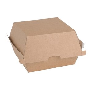 Fiesta Green Fiesta Compostable Kraft Burger Boxes Small 105mm (Pack of 200)