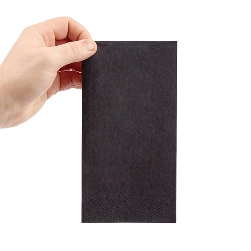 Fiesta Recyclable Dinner Napkin Black 40x40cm 2ply 1/8 Fold (Pack of 2000)