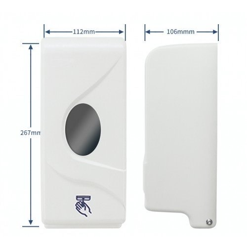 impeco Automatyczny dozownik na płyn lub żel dezynfekujący 0,8 L, 110 x 155 mm, biały