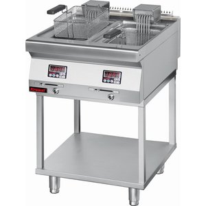 XXLselect Frytownica elektryczna 2-komorowa stacjonarna 2 x 8 L, 16 kW na podstawie otwartej XXLselect Frytownica elektryczna 2-komorowa stacjonarna 2 x 8 L, 16 kW na podstawie otwartej