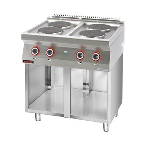 XXLselect Electric Cooker with 4 Hot Plates on an Open Cupboard Base, 10,4 kW XXLselect Electric Cooker with 4 Hot Plates on an Open Cupboard Base, 10,4 kW