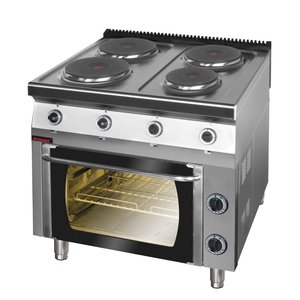 XXLselect Electric Cooker with 4 Hot Plates and Electric Convection Oven GN 1/1, 13,9 kW XXLselect Electric Cooker with 4 Hot Plates and Electric Convection Oven GN 1/1, 13,9 kW