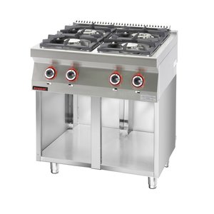 XXLselect Gas Cooker with 4 Burners on Open Cabinet Base, 24 kW XXLselect Gas Cooker with 4 Burners on Open Cabinet Base, 24 kW