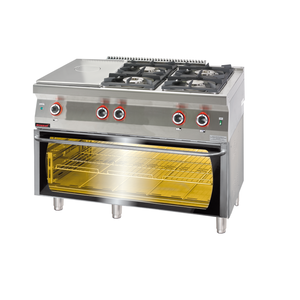 XXLselect Gas Cooker with 4 Burners and Cooking Hob, Electric Oven GN 1/1, 36,9 kW XXLselect Gas Cooker with 4 Burners and Cooking Hob, Electric Oven GN 1/1, 36,9 kW