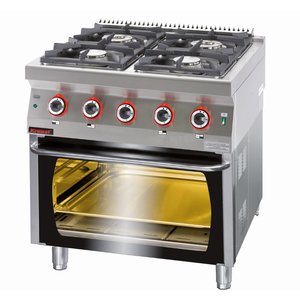 XXLselect Gas Cooker with 4 Burners and Gas Oven GN 2/1, 29,5 kW XXLselect Gas Cooker with 4 Burners and Gas Oven GN 2/1, 29,5 kW
