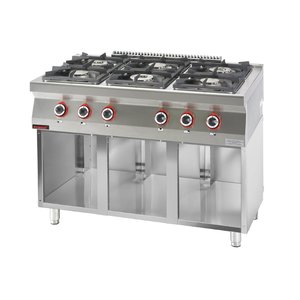 XXLselect Gas Cooker with 6 Burners on Open Cabinet Base, 36 kW XXLselect Gas Cooker with 6 Burners on Open Cabinet Base, 36 kW