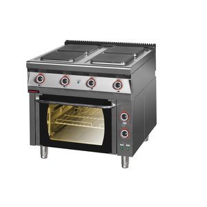 XXLselect Electric Cooker with 4 Hot Plates and Electric Convection Oven with Thermo-Circulation GN 2/1, 23 kW XXLselect Electric Cooker with 4 Hot Plates and Electric Convection Oven with Thermo-Circulation GN 2/1, 23 kW