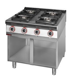 XXLselect Kuchnia gazowa z 4 palnikami na podstawie szafkowej otwartej, 30 kW XXLselect Kuchnia gazowa z 4 palnikami na podstawie szafkowej otwartej, 30 kW