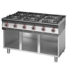 XXLselect Gas Cooker with 6 Burners on Open Cabinet Base, 42 kW XXLselect Gas Cooker with 6 Burners on Open Cabinet Base, 42 kW
