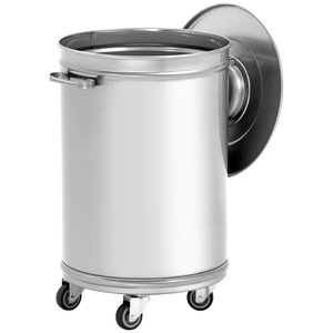 Neumarker 56 L Round Stainless Steel Waste Bin, Lift Lid, 56 L