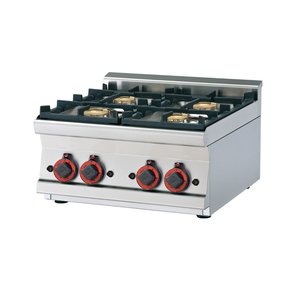 RM GASTRO Countertop Gas Cooker with 4 Double-Crown Burners, 18 kW RM GASTRO Countertop Gas Cooker with 4 Double-Crown Burners, 18 kW