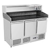 RedFox Tripple Doors Pizza Prep Table with Granite Top, 368 L, Bottom-Mounted Compressor
