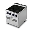 RM GASTRO Kuchnia indukcyjna z 4 polami grzewczymi i szafką z drzwiami, 20 kW