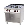 RedFox Gas Cooker with 4 Burners and Open Cupboard, 27 kW RedFox Gas Cooker with 4 Burners and Open Cupboard, 27 kW