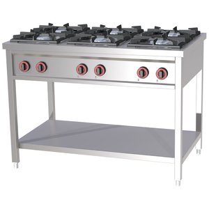 RedFox Gas Cooker with 6 Burners with Open Base, 31 kW RedFox Gas Cooker with 6 Burners with Open Base, 31 kW