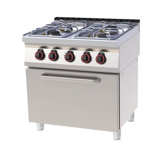 RedFox Gas Cooker with 4 Burners and Electric Oven GN 1/1, 30,13 kW RedFox Gas Cooker with 4 Burners and Electric Oven GN 1/1, 30,13 kW