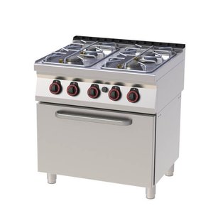 RedFox Gas Cooker with 4 Burners and Electric Oven GN 2/1, 33,3 kW