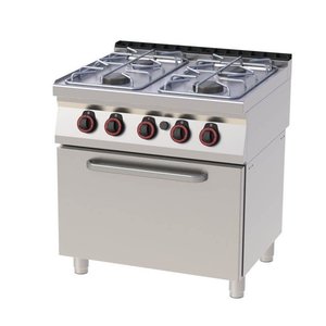 RedFox Gas Cooker with 4 Burners and Gas Oven GN 2/1, 27,5 kW