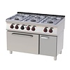 RedFox Gas Cooker with 6 Burners, Cupboard with Doors and Electric Oven GN 2/1, 31 kW RedFox Gas Cooker with 6 Burners, Cupboard with Doors and Electric Oven GN 2/1, 31 kW