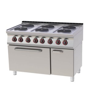 RedFox Electric Cooker with 6 Cooking Plates, Closed Cupboard and Electric Oven GN 2/1, 21,9 kW RedFox Electric Cooker with 6 Cooking Plates, Closed Cupboard and Electric Oven GN 2/1, 21,9 kW