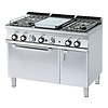 RM GASTRO Cast-Iron Gas Cooker with 4 Burners and Cooking Hob, Cupboard with Doors and Electric Oven, 34 kW RM GASTRO Cast-Iron Gas Cooker with 4 Burners and Cooking Hob, Cupboard with Doors and Electric Oven, 34 kW